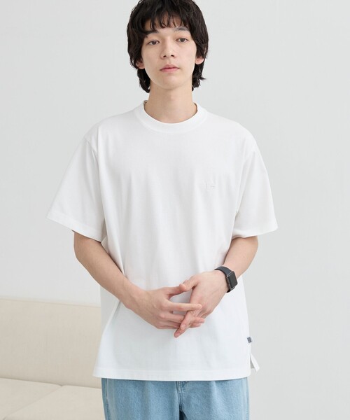 coen(コーエン)の「【WELLTECT】ロゴ刺繍Tシャツ ー吸水速乾、接触冷感、UVカット、遮熱ー(Tシャツ/カットソー・メンズ・オフホワイト/ターコイズブルー/ブラック/ダークブラウン/ダークグレー/ベージュ・S/M/L/XL)」の16枚目の写真