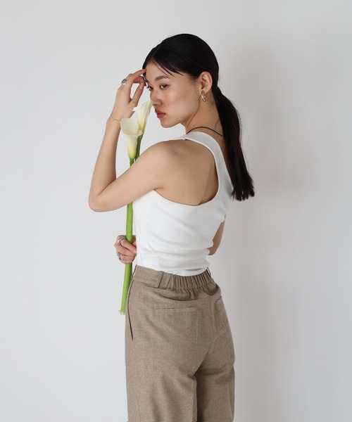 back design oneshoulder padded tank / カップ付きバック