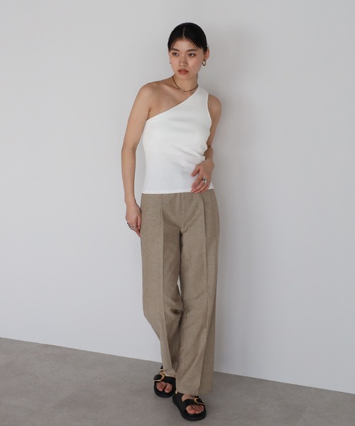 back design oneshoulder padded tank / カップ付きバック