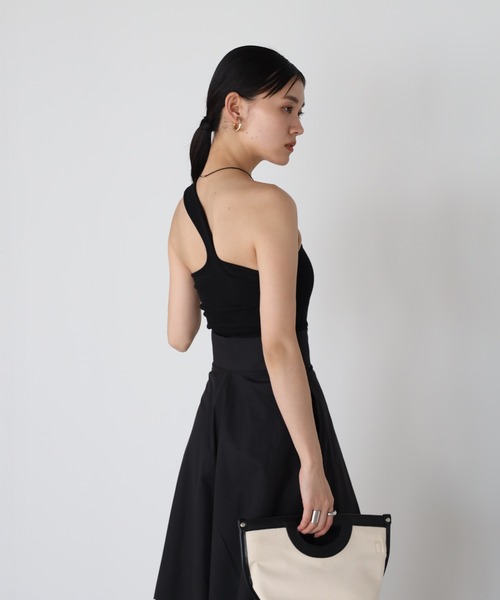 back design oneshoulder padded tank / カップ付きバック