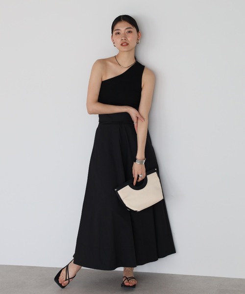 セール】back design oneshoulder padded tank / カップ付き