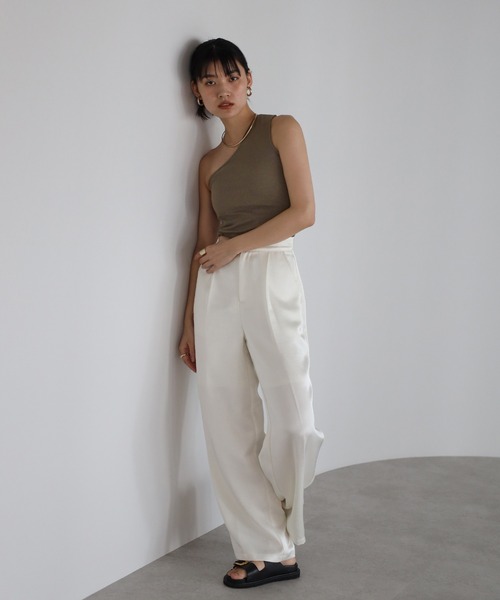 back design oneshoulder padded tank / カップ付きバック