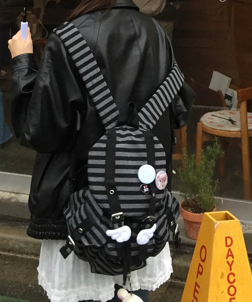 Border design flap backpack【JD】（バックパック/リュック