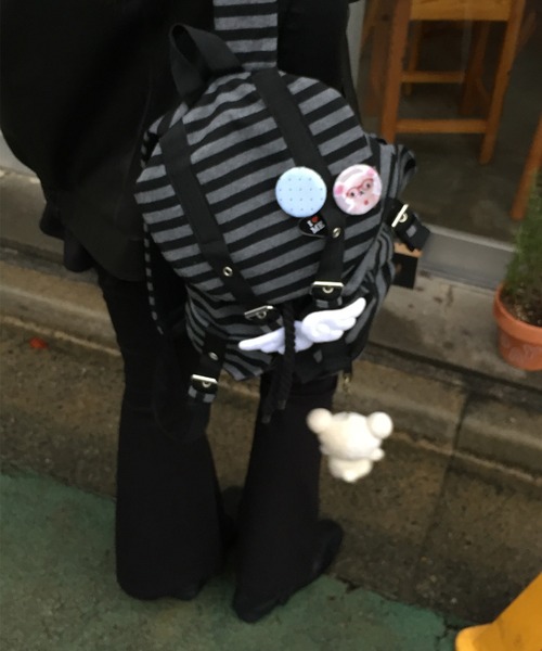 Judin(ジュディン)の「Border design flap backpack【JD】(バックパック/リュック・レディース・ブラック・FREE)」の9枚目の写真