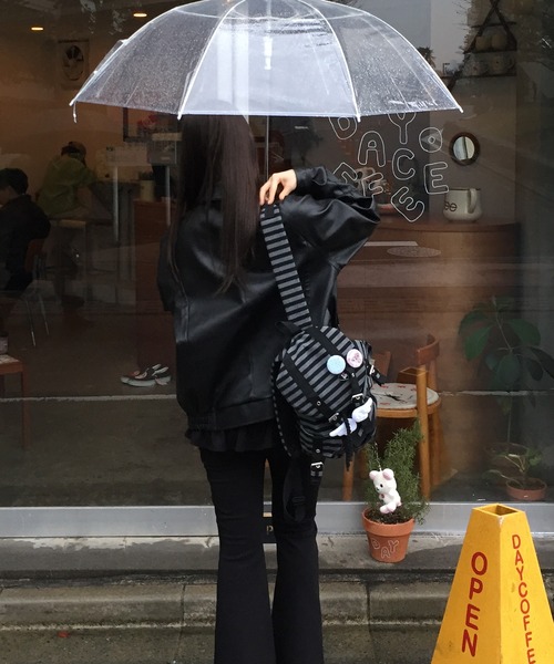 Judin(ジュディン)の「Border design flap backpack【JD】(バックパック/リュック・レディース・ブラック・FREE)」の14枚目の写真