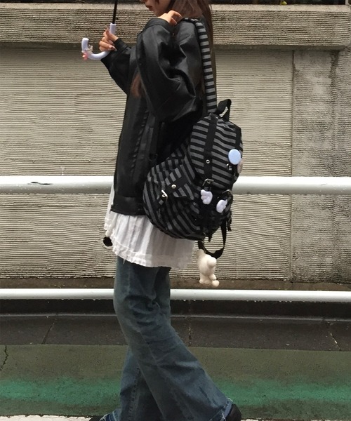Judin(ジュディン)の「Border design flap backpack【JD】(バックパック/リュック・レディース・ブラック・FREE)」の13枚目の写真