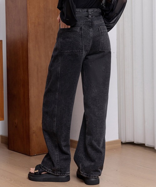 レディース 脚をキレイ魅せ。カーブシルエットデニムパンツ