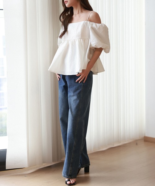 DAY CLOSET(デイ クローゼット)の「【大きいサイズ有】美脚魅せ。カーブシルエット ワンポイントタグ 綿混 デニム パンツ レディース(デニムパンツ・レディース・ブルー/ホワイト/ブラック・XL/S/M/L)」の12枚目の写真