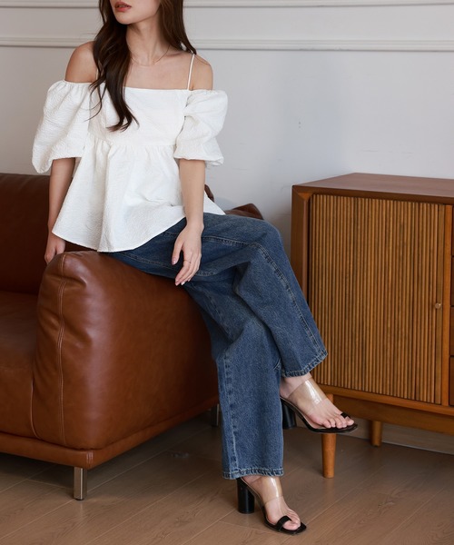 DAY CLOSET(デイ クローゼット)の「【大きいサイズ有】美脚魅せ。カーブシルエット ワンポイントタグ 綿混 デニム パンツ レディース(デニムパンツ・レディース・ブルー/ホワイト/ブラック・XL/S/M/L)」の14枚目の写真