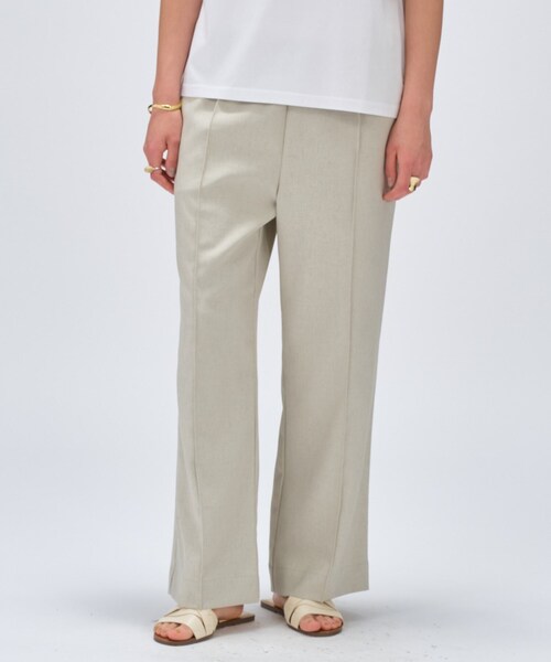 cloenc(クロエンス)の「【セットアップ/手洗い可】リネンブレンドイージーパンツ(その他パンツ・レディース・オフホワイト/ブラウン系/ダークグレー/ライトグリーン・02/01/03)」の4枚目の写真