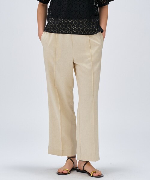cloenc(クロエンス)の「【セットアップ/手洗い可】リネンブレンドイージーパンツ(その他パンツ・レディース・オフホワイト/ブラウン系/ダークグレー/ライトグリーン・02/01/03)」の6枚目の写真