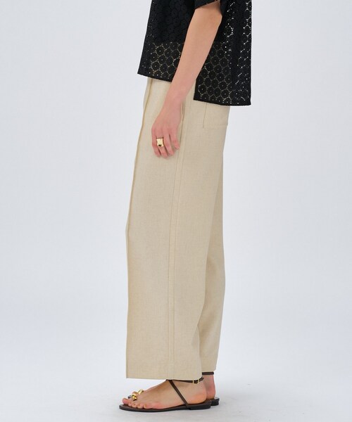 cloenc(クロエンス)の「【セットアップ/手洗い可】リネンブレンドイージーパンツ(その他パンツ・レディース・オフホワイト/ブラウン系/ダークグレー/ライトグリーン・02/01/03)」の7枚目の写真