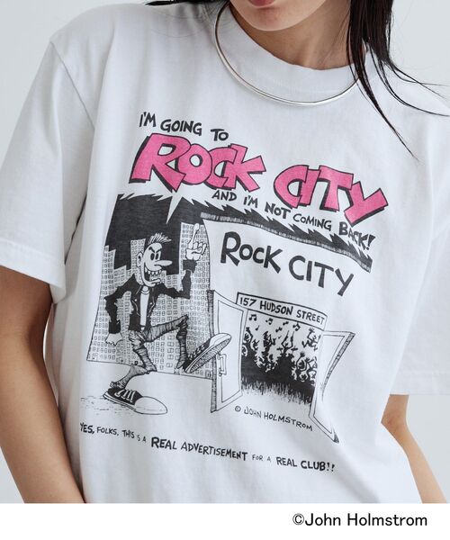 GALLEST（ギャレスト）の「【GOOD ROCK SPEED×JOHN HOLMSTROM】ROCK CITY T－SHIRT（Tシャツ/カットソー・レディース・ホワイト・38）」の2枚目の写真