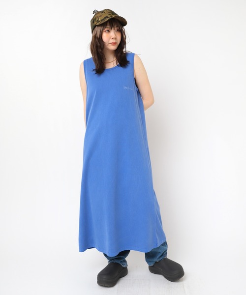 RNA(アールエヌエー)の「D1673 ピグメントタンクワンピ(ワンピース・レディース・ブルー/チャコール/ブラウン・MEDIUM)」の10枚目の写真