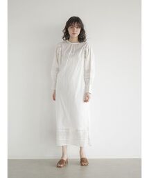 Pintuck lace cotton onepiece