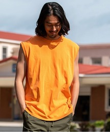 ノースリーブ」に該当するメンズのTシャツ/カットソー（オレンジ/橙色
