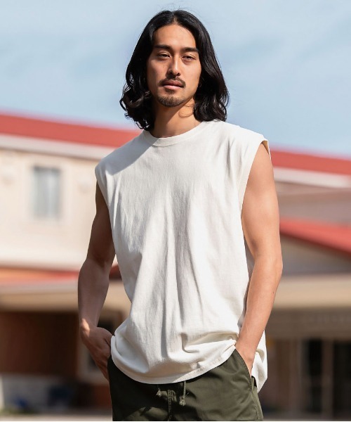 JEMORGAN(ジェーイーモーガン)の「『JEMORGAN LONG JOHNS/ジェーイーモーガンロングジョーンズ』16/- OE天竺ピグメントノースリーブ【+】(Tシャツ/カットソー・メンズ・サックスブルー/グリーン/ブラック/パープル/オレンジ/オフホワイト・XL/L/M)」の17枚目の写真