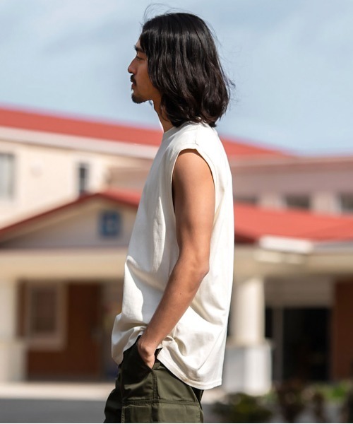 JEMORGAN(ジェーイーモーガン)の「『JEMORGAN LONG JOHNS/ジェーイーモーガンロングジョーンズ』16/- OE天竺ピグメントノースリーブ【+】(Tシャツ/カットソー・メンズ・サックスブルー/グリーン/ブラック/パープル/オレンジ/オフホワイト・XL/L/M)」の18枚目の写真