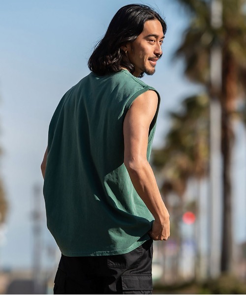 JEMORGAN(ジェーイーモーガン)の「『JEMORGAN LONG JOHNS/ジェーイーモーガンロングジョーンズ』16/- OE天竺ピグメントノースリーブ【+】(Tシャツ/カットソー・メンズ・サックスブルー/グリーン/ブラック/パープル/オレンジ/オフホワイト・XL/L/M)」の10枚目の写真