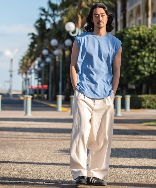 JEMORGAN(ジェーイーモーガン)の「『JEMORGAN LONG JOHNS/ジェーイーモーガンロングジョーンズ』16/- OE天竺ピグメントノースリーブ【+】(Tシャツ/カットソー・メンズ・サックスブルー/グリーン/ブラック/パープル/オレンジ/オフホワイト・XL/L/M)」の13枚目の写真