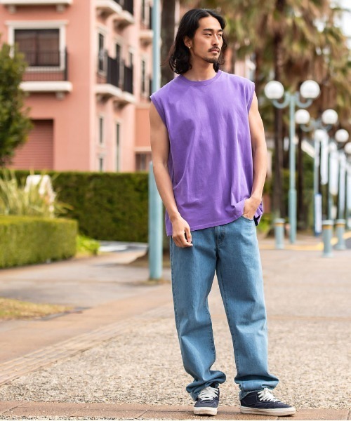 JEMORGAN(ジェーイーモーガン)の「『JEMORGAN LONG JOHNS/ジェーイーモーガンロングジョーンズ』16/- OE天竺ピグメントノースリーブ【+】(Tシャツ/カットソー・メンズ・サックスブルー/グリーン/ブラック/パープル/オレンジ/オフホワイト・XL/L/M)」の15枚目の写真