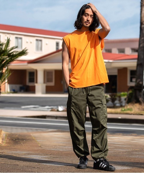 JEMORGAN(ジェーイーモーガン)の「『JEMORGAN LONG JOHNS/ジェーイーモーガンロングジョーンズ』16/- OE天竺ピグメントノースリーブ【+】(Tシャツ/カットソー・メンズ・サックスブルー/グリーン/ブラック/パープル/オレンジ/オフホワイト・XL/L/M)」の21枚目の写真