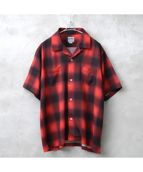 HOUSTON(ヒューストン)の「HOUSTON ヒューストン 41187 OMBRE S/S CHECK SHIRT オンブレチェックシャツ(シャツ/ブラウス・メンズ・ブラック/ネイビー/ブラウン/ブルー/ミント/レッド/カーキ/グレー・L/XL/XXL/M)」の8枚目の写真