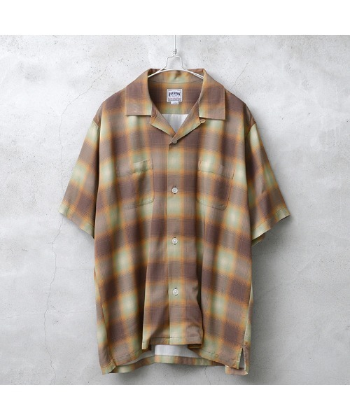 HOUSTON ヒューストン 41187 OMBRE S/S CHECK SHIRT オンブレ