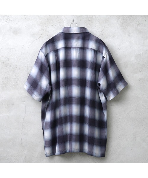 HOUSTON(ヒューストン)の「HOUSTON ヒューストン 41187 OMBRE S/S CHECK SHIRT オンブレチェックシャツ(シャツ/ブラウス・メンズ・ブラック/ネイビー/ブラウン/ブルー/ミント/レッド/カーキ/グレー・L/XL/XXL/M)」の9枚目の写真