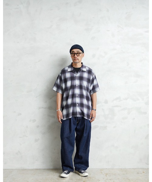 HOUSTON(ヒューストン)の「HOUSTON ヒューストン 41187 OMBRE S/S CHECK SHIRT オンブレチェックシャツ(シャツ/ブラウス・メンズ・ブラック/ネイビー/ブラウン/ブルー/ミント/レッド/カーキ/グレー・L/XL/XXL/M)」の12枚目の写真