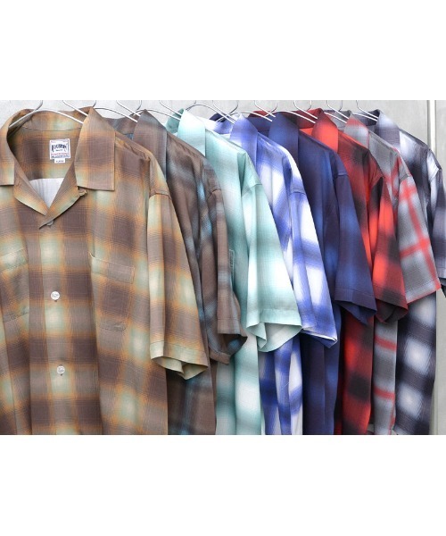 ブラウス シャツ HOUSTON / OMBRE CHECK S/S SHIRT / 41187 レディース メンズ HOUSTON / OMBRE CHECK S/S SHIRT / 41187（シャツ/ブラウス
