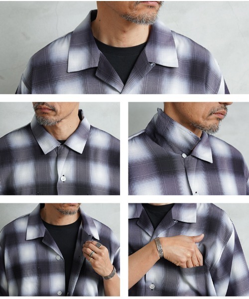 HOUSTON(ヒューストン)の「HOUSTON ヒューストン 41187 OMBRE S/S CHECK SHIRT オンブレチェックシャツ(シャツ/ブラウス・メンズ・ブラック/ネイビー/ブラウン/ブルー/ミント/レッド/カーキ/グレー・L/XL/XXL/M)」の13枚目の写真