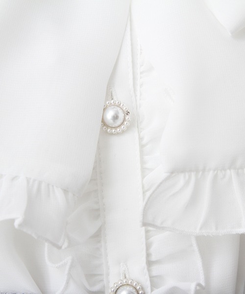 DearMyLove（ディアマイラブ）の「フリルボウタイリボンシフォンブラウス（シャツ/ブラウス・レディース・ベビーピンク/サックスブルー/ブラック/ホワイト・MEDIUM/3L/LL/LARGE）」の14枚目の写真