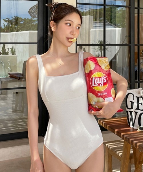 Seafolly シーフォリー 水着 ワンピース スクエアネック 白 Seafolly_Quilted_Maillot_10792