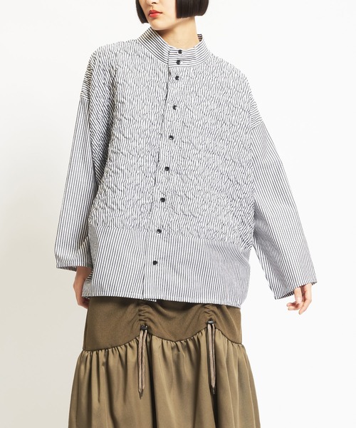 gomme ブラウス 収縮キルト ヘムチェンジブラウス（シャツ/ブラウス