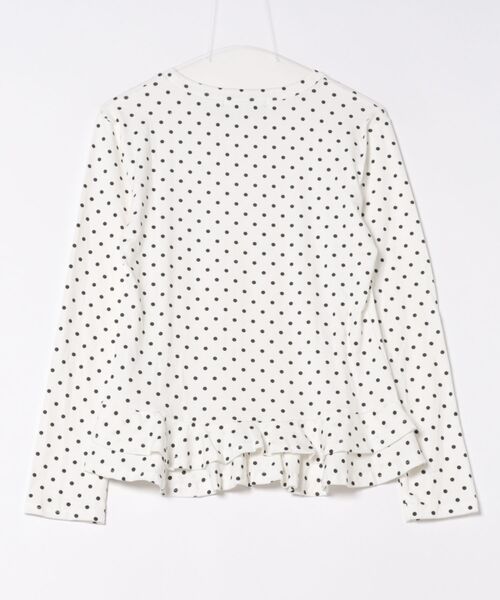 新品タグ付⭐︎POTECHINO ポテチーノ カットソー　シフォンフリル　ドット柄 セール】【サイズ展開あり】大人可愛いドット柄フリルデザイン