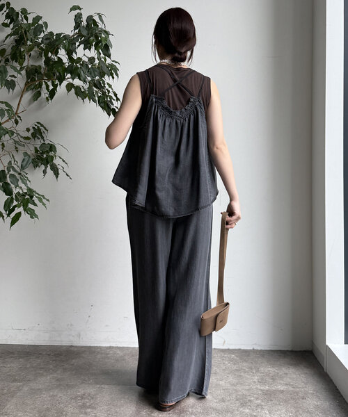 DouDou(ドゥドゥ)の「【WEB限定】リヨセルデニムイージーパンツ(デニムパンツ・レディース・ブラック/ブルー系その他・FREE)」の7枚目の写真