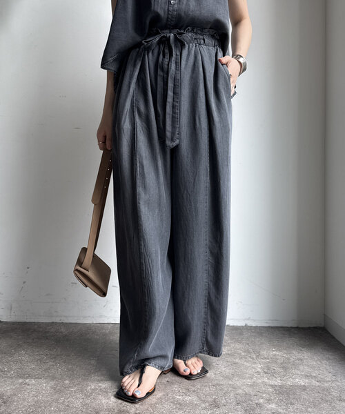 DouDou(ドゥドゥ)の「【WEB限定】リヨセルデニムイージーパンツ(デニムパンツ・レディース・ブラック/ブルー系その他・FREE)」の8枚目の写真