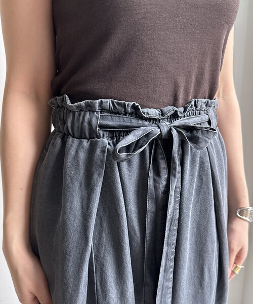 DouDou(ドゥドゥ)の「【WEB限定】リヨセルデニムイージーパンツ(デニムパンツ・レディース・ブラック/ブルー系その他・FREE)」の16枚目の写真