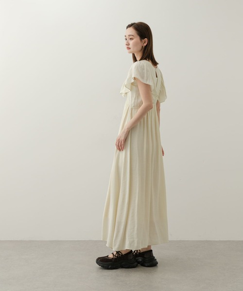 安心/国内発送♪【HOBBS】Vネック◇フェミニンワンピース XS-Lサイズあり【SETTAN/セッタン】フラワーレース/ ベル