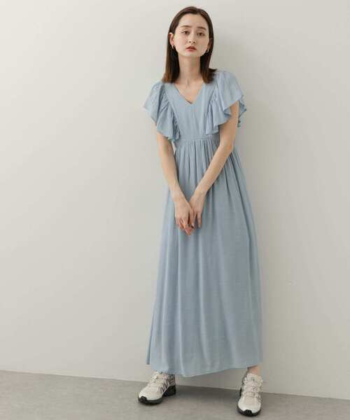 SENSE OF PLACE by URBAN RESEARCH(センスオブプレイスバイアーバンリサーチ)の「Vネックウエストマークフリルワンピース(ワンピース・レディース・ライトブルー/ブラック/アイボリー・ONE/S)」の22枚目の写真