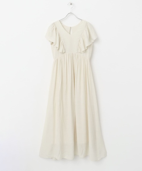 SENSE OF PLACE by URBAN RESEARCH(センスオブプレイスバイアーバンリサーチ)の「Vネックウエストマークフリルワンピース(ワンピース・レディース・ライトブルー/ブラック/アイボリー・ONE/S)」の6枚目の写真