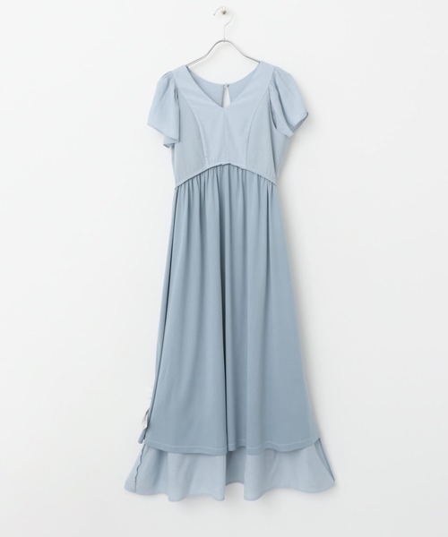 SENSE OF PLACE by URBAN RESEARCH(センスオブプレイスバイアーバンリサーチ)の「Vネックウエストマークフリルワンピース(ワンピース・レディース・ライトブルー/ブラック/アイボリー・ONE/S)」の10枚目の写真