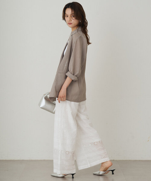 Loungedress ラウンジドレス　変形ストライプ柄パンツ LOUNGEDRESS（ラウンジドレス）の「ストレートパンツ