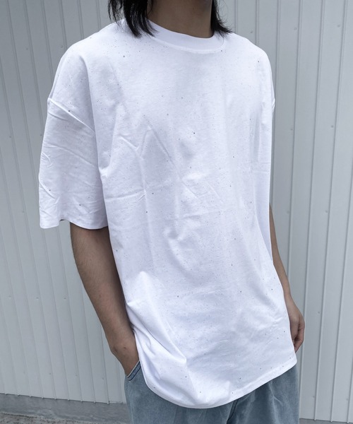 Evo+Revo（エボレボ）の「”きらめき輝く” ラメプリントオーバーサイズTシャツ（Tシャツ/カットソー・メンズ・ブラック/ホワイト・L/M）」の4枚目の写真