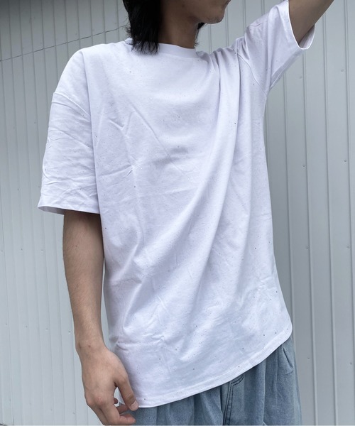 Evo+Revo（エボレボ）の「”きらめき輝く” ラメプリントオーバーサイズTシャツ（Tシャツ/カットソー・メンズ・ブラック/ホワイト・L/M）」の6枚目の写真
