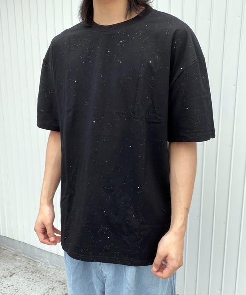 Evo+Revo（エボレボ）の「”きらめき輝く” ラメプリントオーバーサイズTシャツ（Tシャツ/カットソー・メンズ・ブラック/ホワイト・L/M）」の7枚目の写真