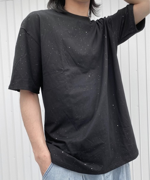 Evo+Revo（エボレボ）の「”きらめき輝く” ラメプリントオーバーサイズTシャツ（Tシャツ/カットソー・メンズ・ブラック/ホワイト・L/M）」の8枚目の写真