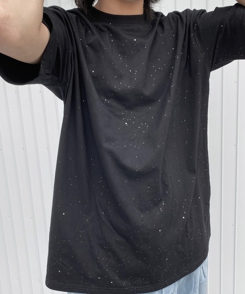 Evo+Revo（エボレボ）の「”きらめき輝く” ラメプリントオーバーサイズTシャツ（Tシャツ/カットソー・メンズ・ブラック/ホワイト・L/M）」の9枚目の写真