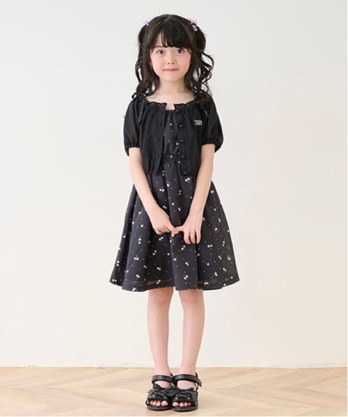 メゾピアノ M/150 Tシャツ×チェリー総柄ワンピース×パンツ 水着3点セット セール】ブラウス＆チェリー柄キャミワンピースセット